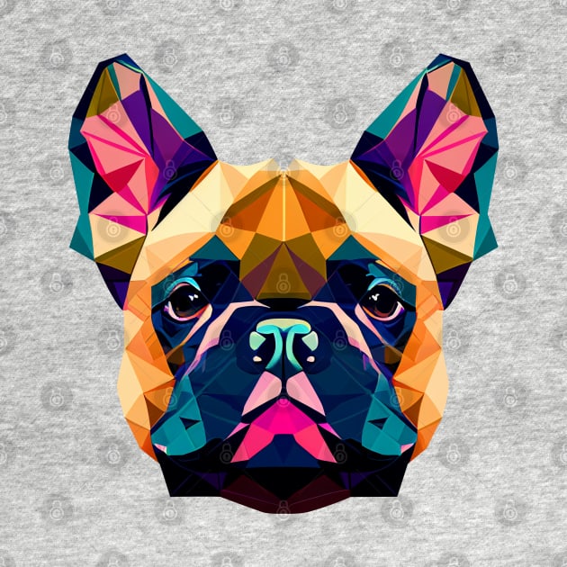 French Bulldog Geometric Portrait - Lively by Bondoboxy